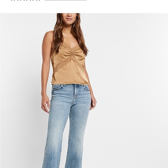 Express 70s Flare Mid Rise Jeans, light to medium blue, size 4S - Picture 2 of 8